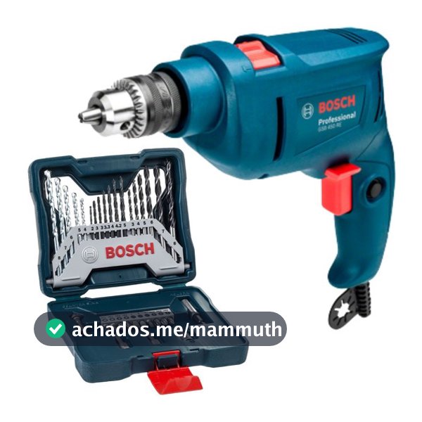 Furadeira Parafusadeira Bosch GSB 450 RE 450W 220V + Kit Brocas e Bits X Line 33 PCs