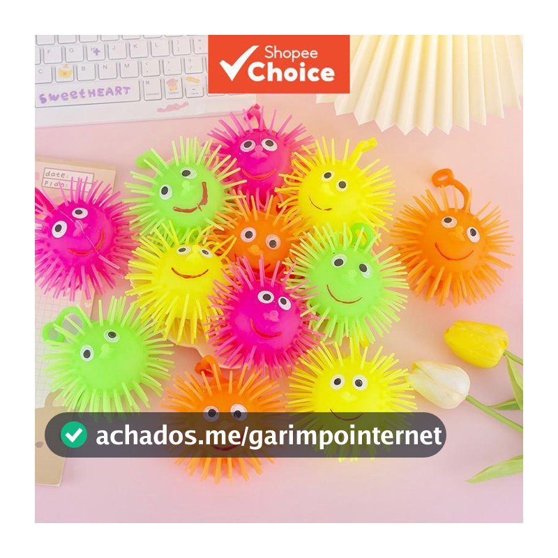 Bola Luminosa De Pele De Ouriço , Brinquedo De Inquietação De Ventilação De Flash Elástico Halloween