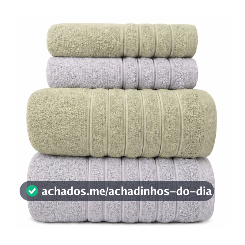 Kit 4 Toalhas (02 Banho e 02 Rosto) - Jogo de Toalhas 100% Algodão Grande 75cm x 130cm 460g