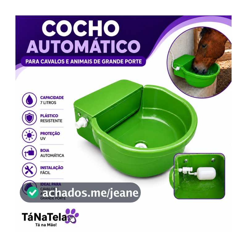 Bebedouro Cocho Automático 7L Com Boia Gado Cavalo Cães Fazenda