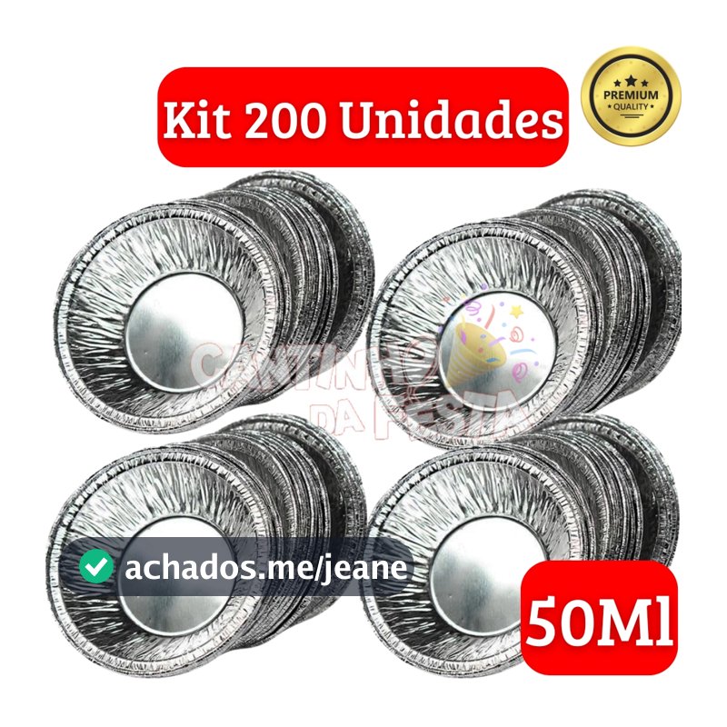 200 Forminhas para Empada Descartáveis de Alumínio 50ml - Praticidade e Elegância para Sua Empadinha