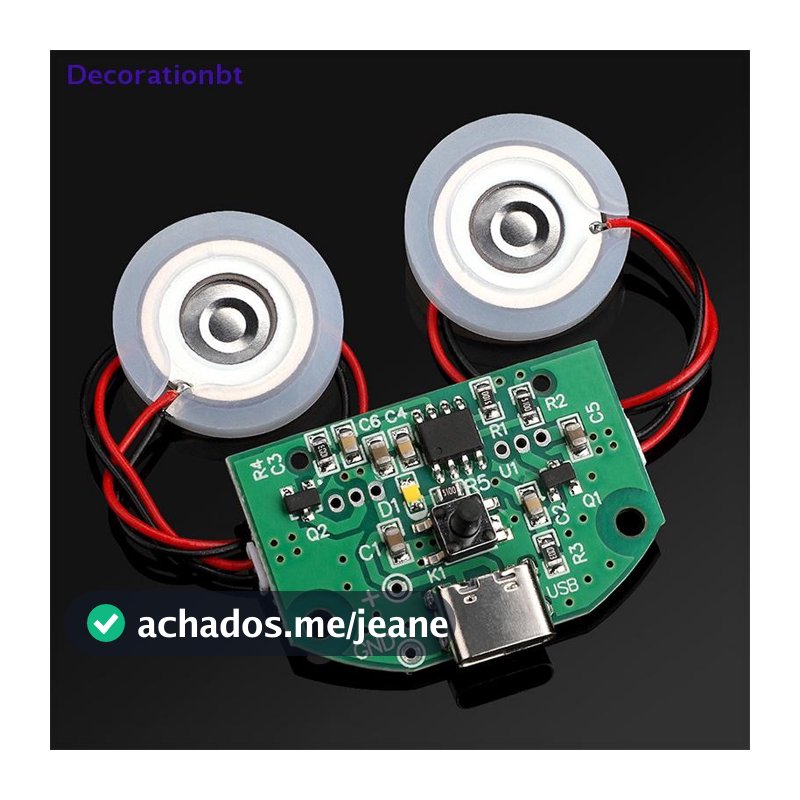 Decorationbt Módulo Umidificador USB Placa De Controle Duplo DIY Nebulizador Ultrassônico Tipo-C De Interface Novo