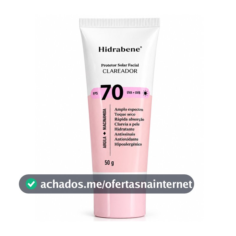 Hidrabene Protetor Solar Clareador Facial 70 FPS
