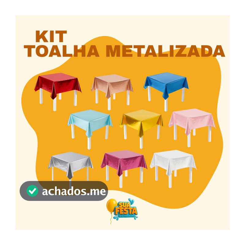 10, 20, 30 e 50 Unidades de Toalhas de Mesa Metalizadas 78 x 78cm Para Festas Eventos Flexível