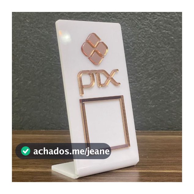Placa Pix Balcão QR Code Pagamento Loja Display Em Acrílico Espelhado