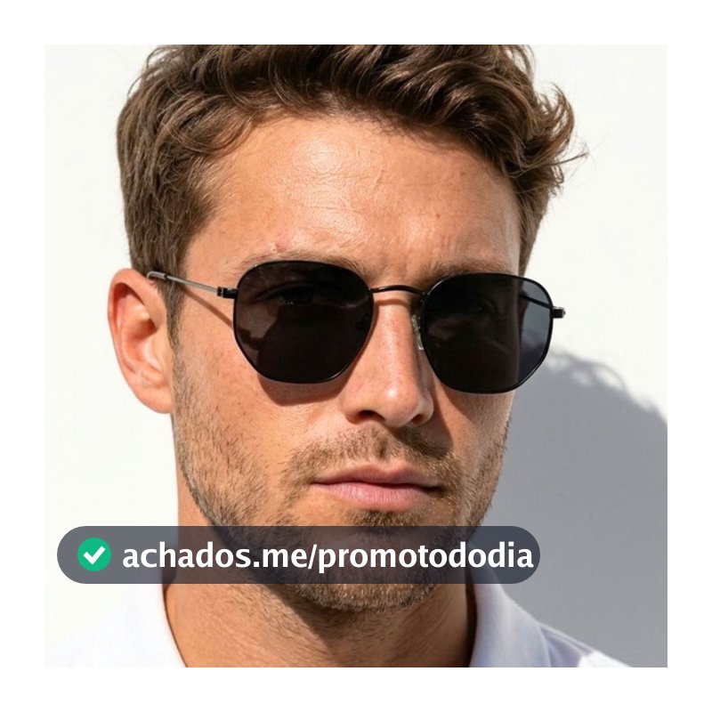 Óculos de Sol Hexagonal Armação em Metal Hexagonal Clássico Retrô Aviador uv400 Feminino Masculino