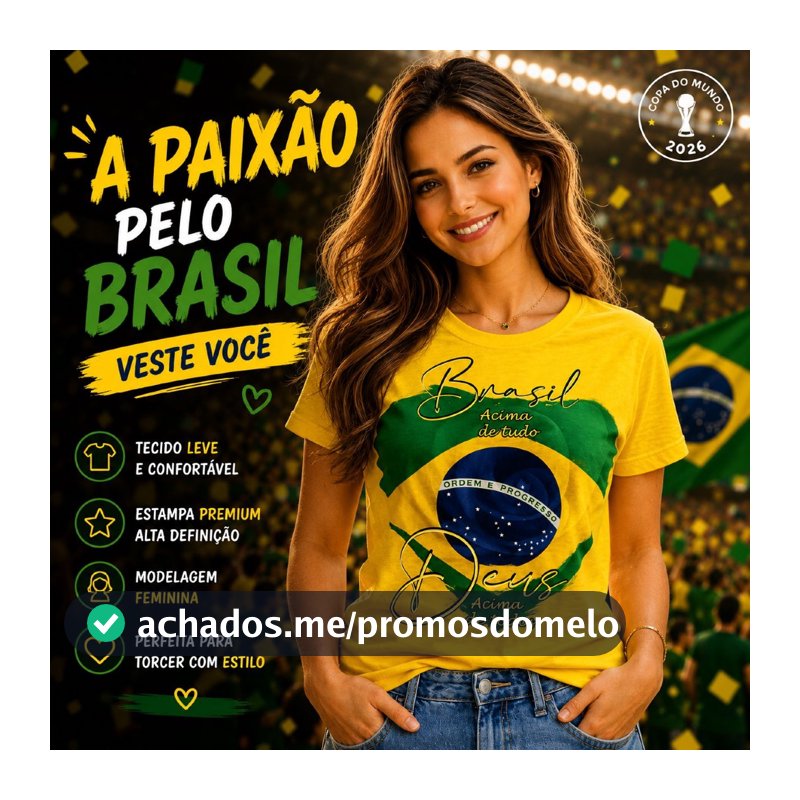 Camiseta T-shirt Brasil Deus a cima de Tudo