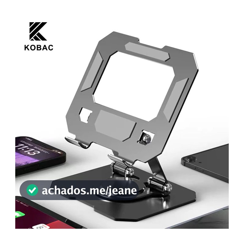 Suporte giratório para tablet e telefone em liga de alumínio, elegante, totalmente ajustável e resistente