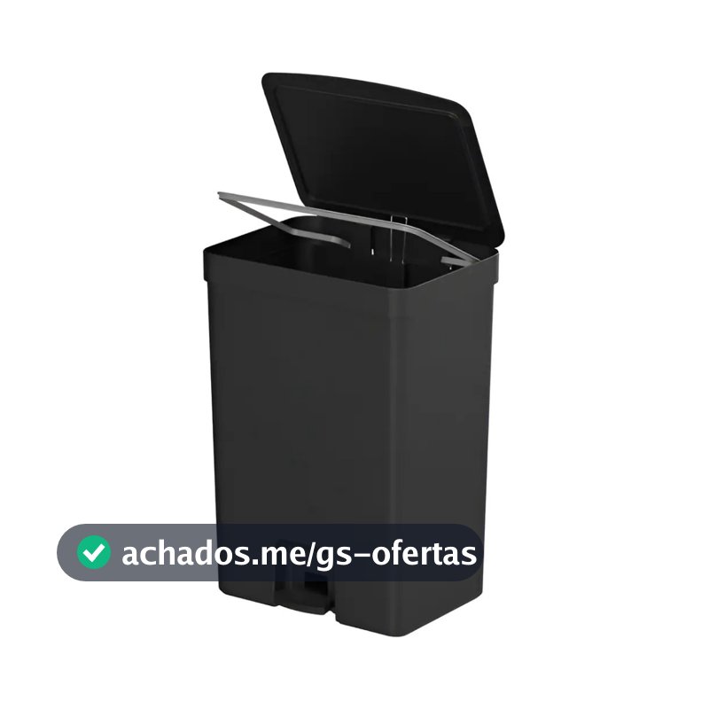 Lixeira com Pedal 30 litros premium grande e reforçada com anel de fixação preta branca chumbo.