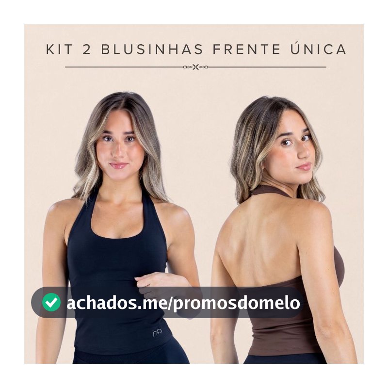Kit 2 Regata Frente Única Poliamida Costa Nua Premium Halter Forro Duplo