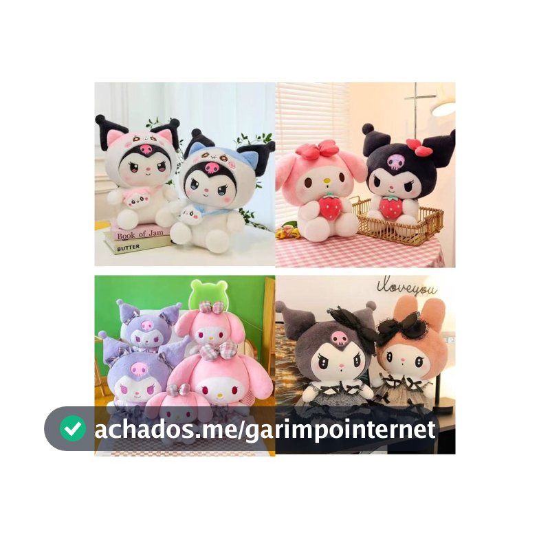 Pelúcia Grande Kuromi ou My Melody 50cm – Boneca Kawaii para Presente | Sanrio Oficial