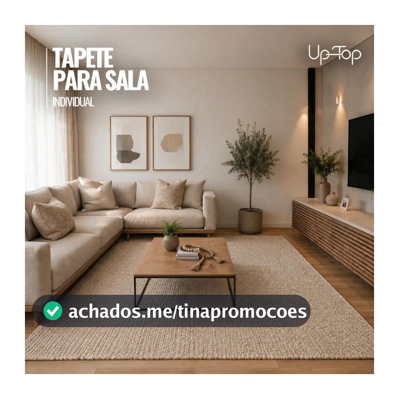 Tapete Trama Natural 100% Algodão para Sala, Quarto e Escritório