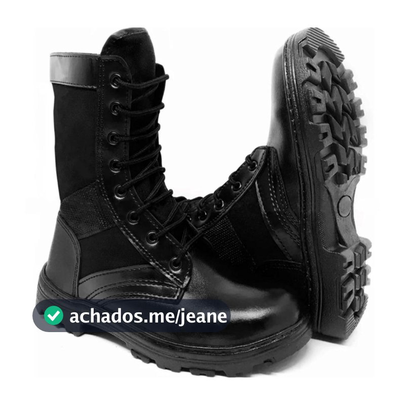 Bota Coturno Unisexx Militar Tática De Couro Reforçado Impermeável Resistente Com Zíper Ajustável Costurado