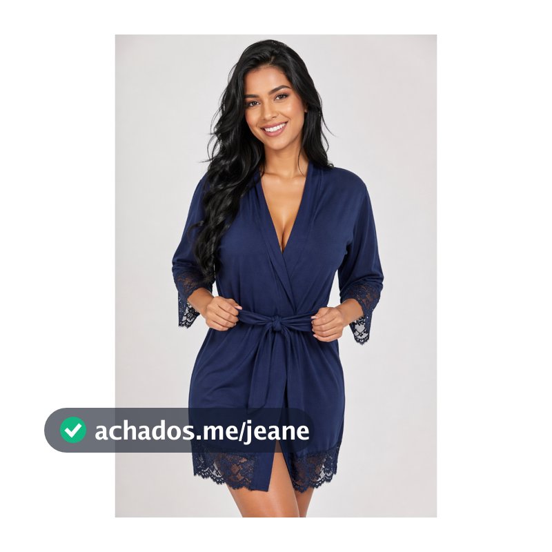 Robe Romantic Hobby Renda Feminino Maternidade Roupão Confortável