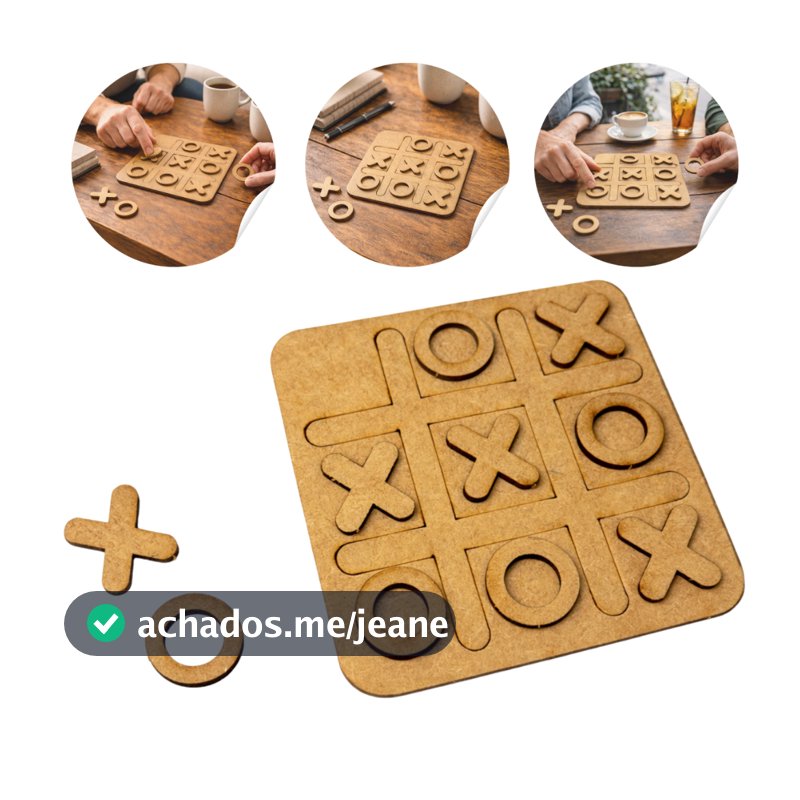 Kit 50 Jogo Da Velha 10x10 Tabuleiro Brinquedo Educativo Presente Lembrancinha infantil escolar MDF