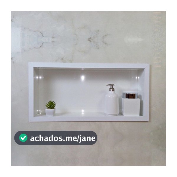 Nicho Porta Shampoo Porcelanato Para Banheiro 30x60x11 Branco Polido
