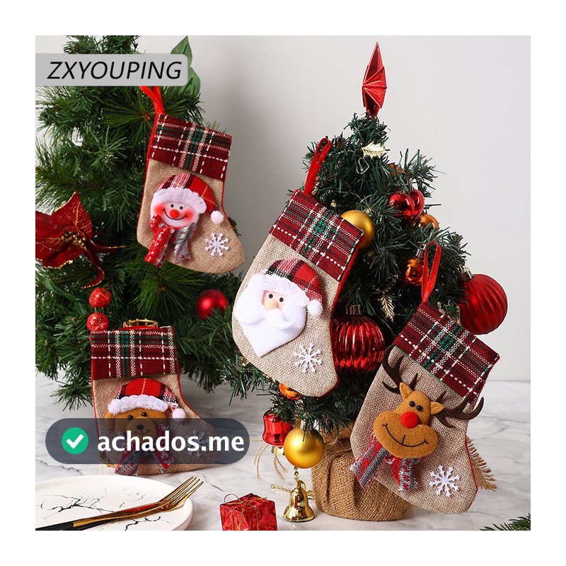 1/4 Unidades Meias De Natal Festivas Decorações De Atmosfera Para Casa Árvores Presentes De Ano Novo