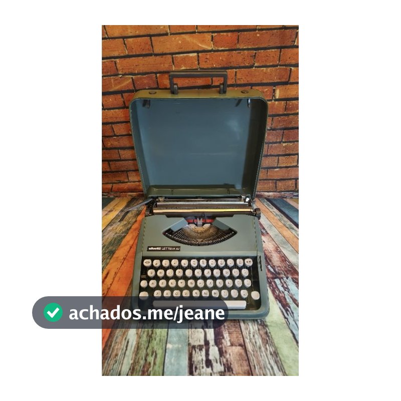 Máquina de escrever Olivetti Lettera 82 verde