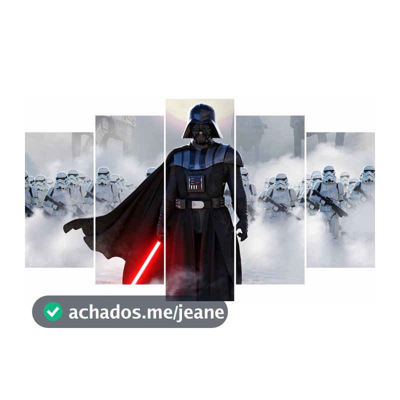 Quadro decorativo de mdf STAR WARS - 60cm de altura x 102cm de largura  Mosaico -  5 partes