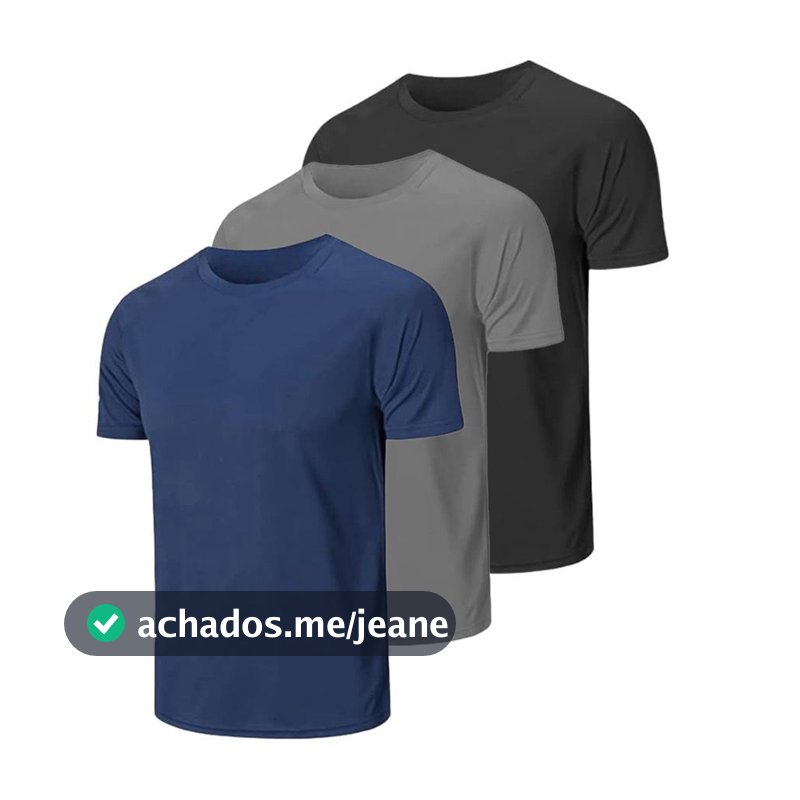Kit 3 Camisetas Masculina Básica 100% Poliéster Moda Masculina Verão e Inverno branco Azul Cinza Preto praia Perfumada
