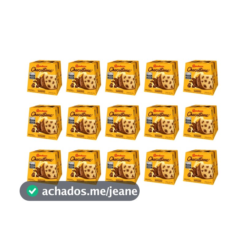 Kit 15 Panettone Chocottone Gotas de Chocolate Bauducco - 80g