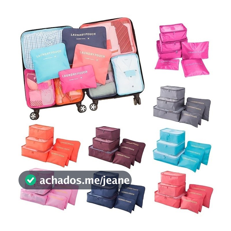 Organizador de Mala de Bagagem Viagem Kit 6 Peças Bolsa