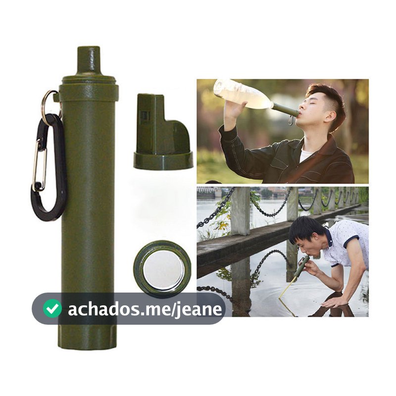 Canudo de purificação de água ao ar livre, purificador de água potável direto de emergência, filtro portátil