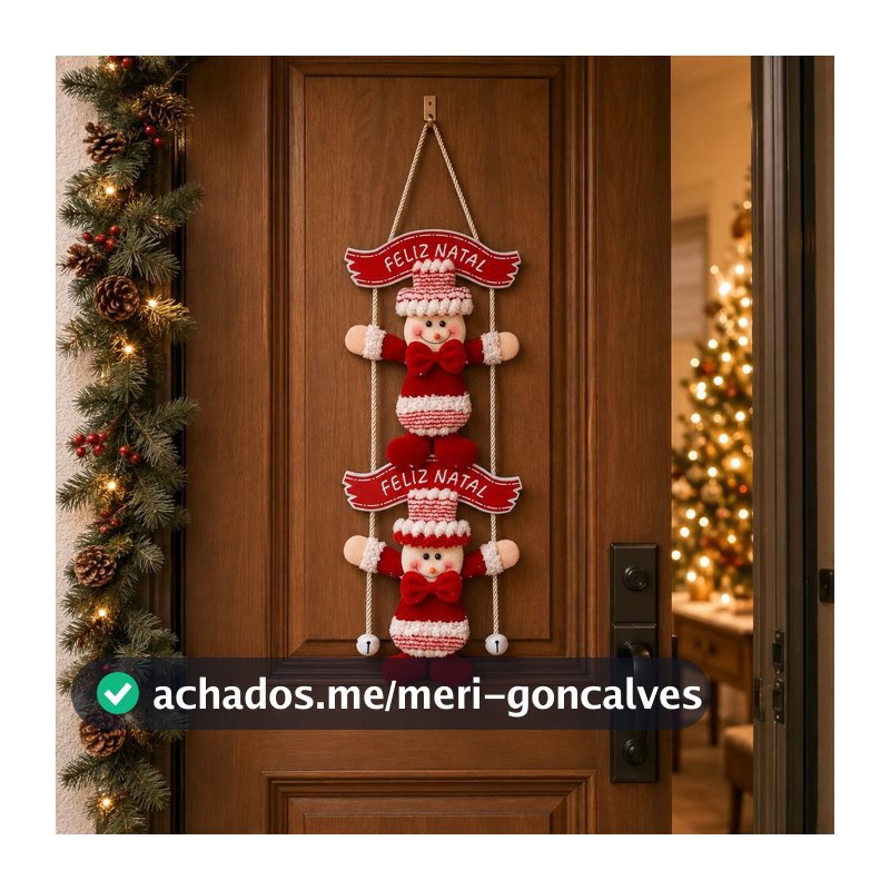 Enfeite De Porta Guirlanda De Natal Pendente Papai Noel/Boneco De Neve  Decoração Casa