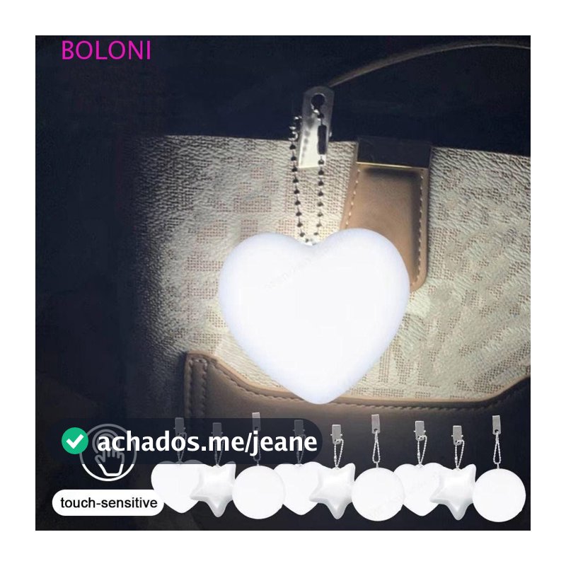 BOLONI Coração LED Luz , Lâmpada De Bolsa De Decoração De Mochila Ativada Automática Com Sensor De Toque