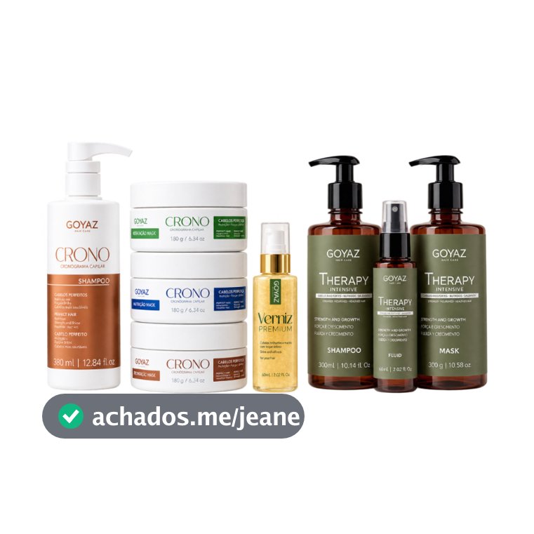 Leve 7 Produtos Capilares Goyaz | Ganhe Óleo Reparador de Brinde | Shampoo, Máscara ,Tônico e Óleo!