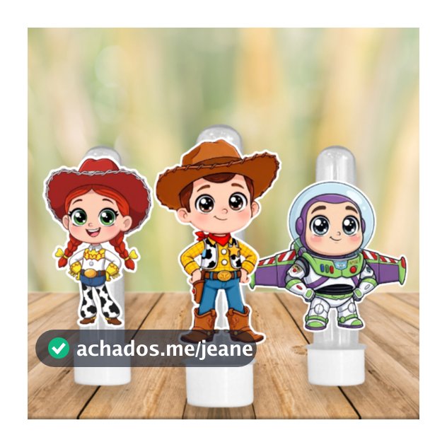 Apliques para Tubete Doces Bolo - Toy Story Cute -  Lembrancinhas Divertidas para Sua Festas