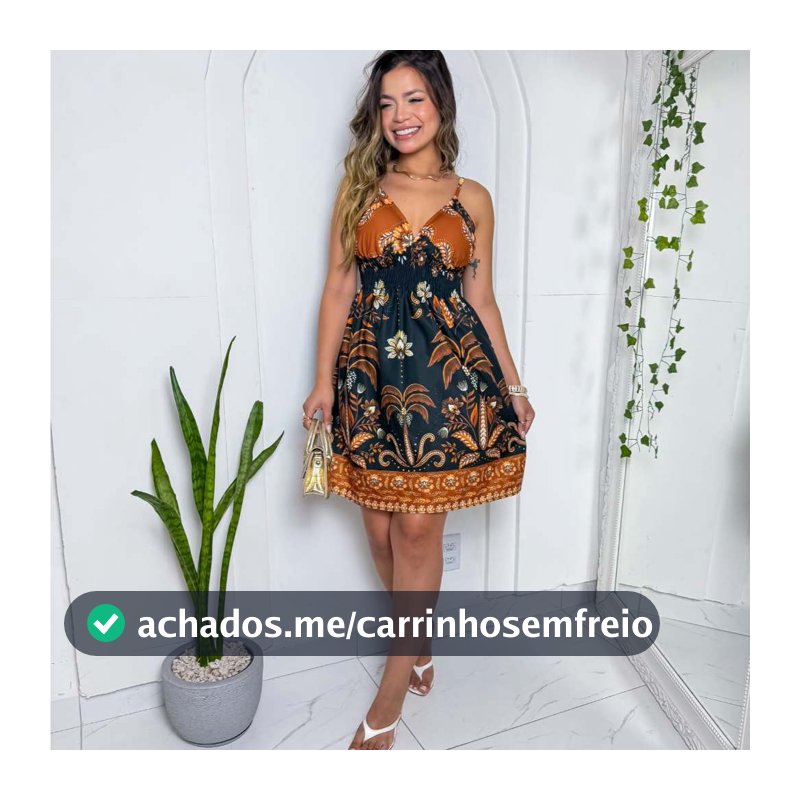 Vestido Feminino Curto Estampado Com Alça De Regulagem e Lastex Com bojo Elegante Não Amassa Moda Verão Casual