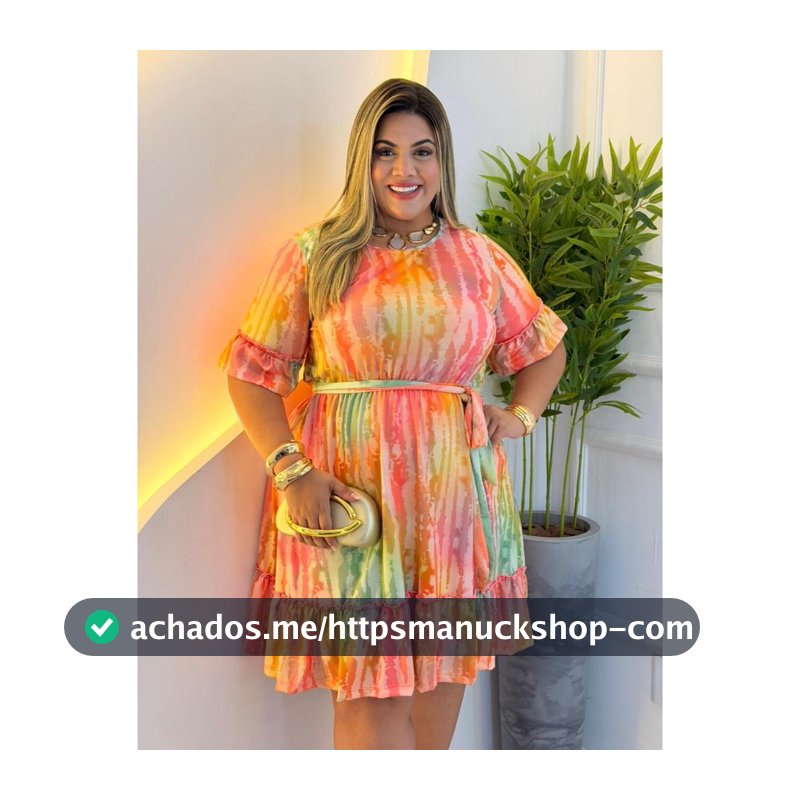 Vestido Plus Size Estampado Confortável Com Faixa Moda Premium  – Casual Elegante  Moda Evangélica Soltinho Romântico