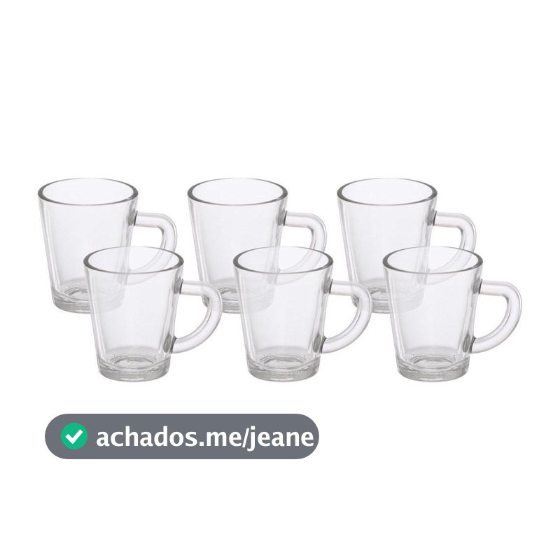 Jogo de Canecas de Café de Vidro 70ml Hauskraft