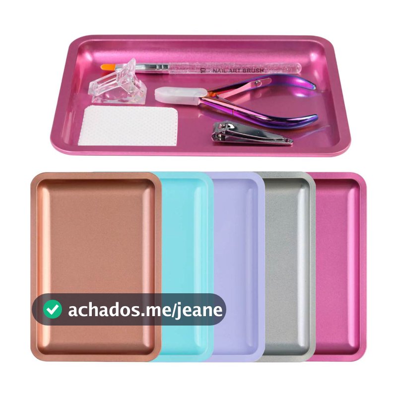 Bandeja Cuba Rim Estética Retangular Aço Inox Multiúso Micropigmentação Autolavável Cores