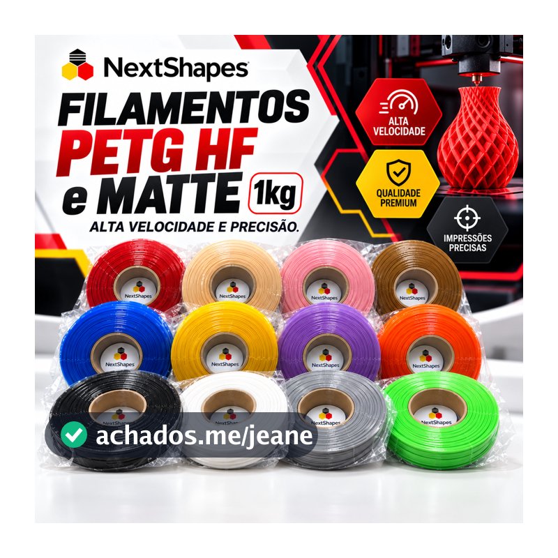 Filamento PETG 1kg 1,75mm Impressora 3D Alta Velocidade HF Precisão Premium Bobina Compatível AMS NS