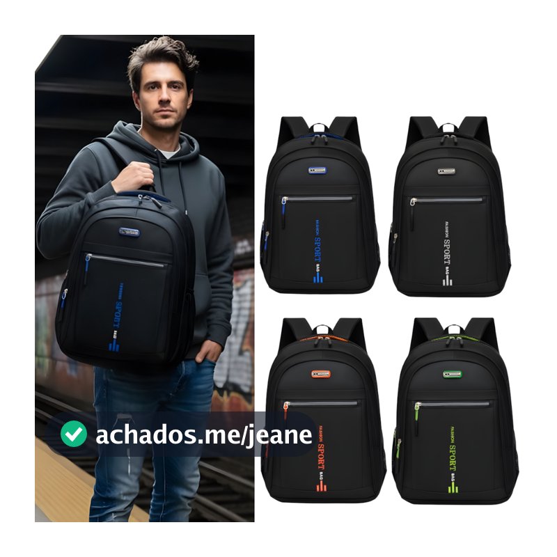Mochila Masculina De Nylon de Alta Capacidade Estilo Casual Fashion Multiuso Viagens Escola Trabalho