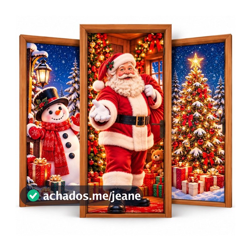 Capa de Porta de Natal Decoração Natalina em Tecido Veste Porta C Elastico Tamanho Padrão