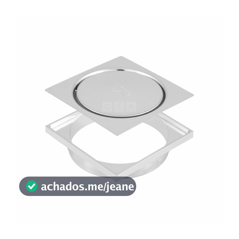 Ralo Click Inteligente Aço Inox 15x15 Anti Inseto e Anti Odor + Porta Ralo Abs Cromado