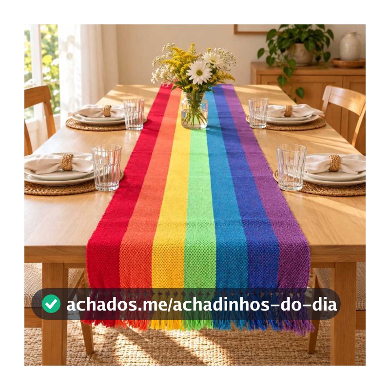 Caminho de Mesa Arco-Íris Artesanal. Vários modelos e tamanhos.