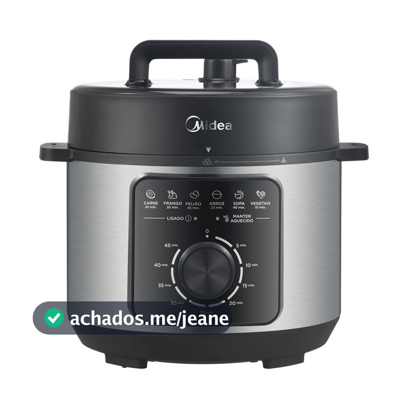 Panela de Pressão Mecânica Preta e Inox 4L Midea