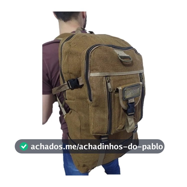 Mochila Masculina Lona 50 Litros Viagem Passeio Motoboy Esporte Trilha Viagem 803