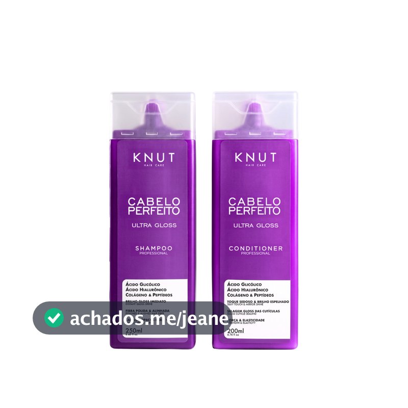 Kit KNUT Cabelo Perfeito ULTRA GLOSS: Shampoo 250ml + Condicionador 200ml