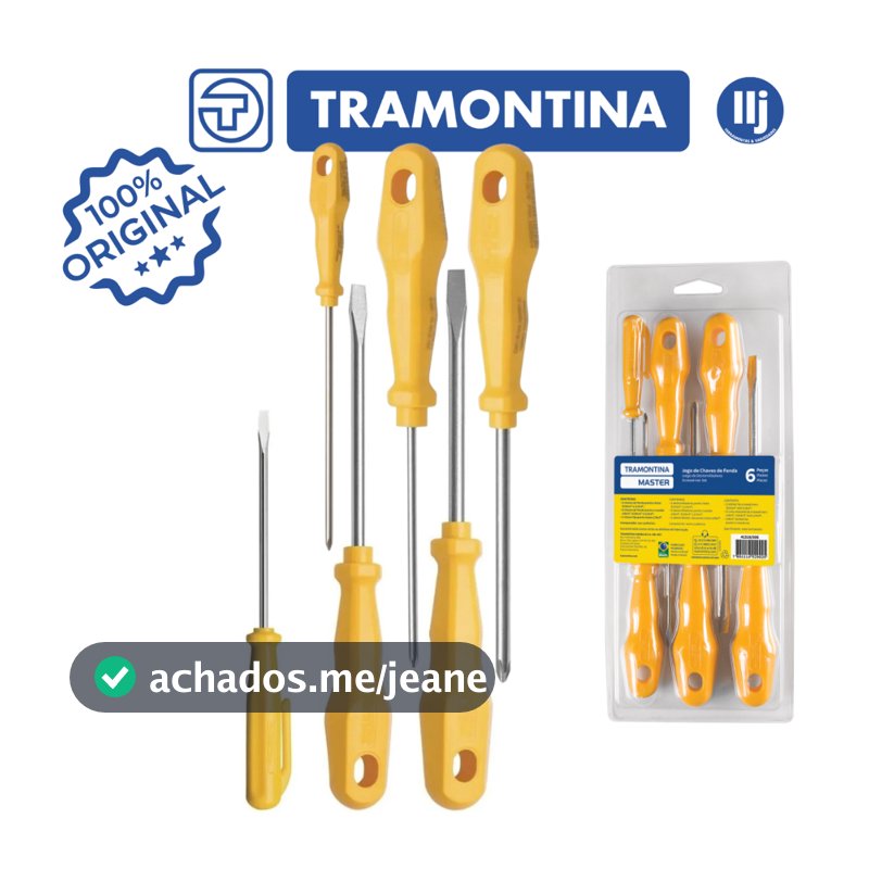 Kit Ferramenta Tramontina -  Jogo Chave Fenda E Philips 6 Peças Tramontina