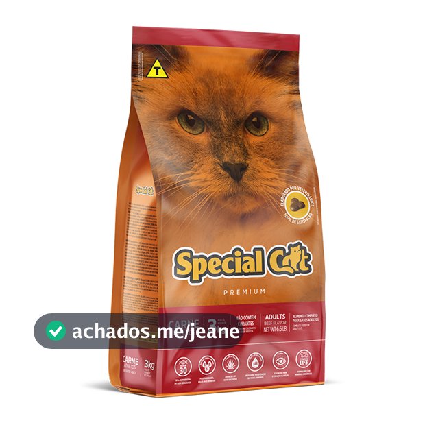 Ração Gatos Special Cat Adultos Carne 3kg