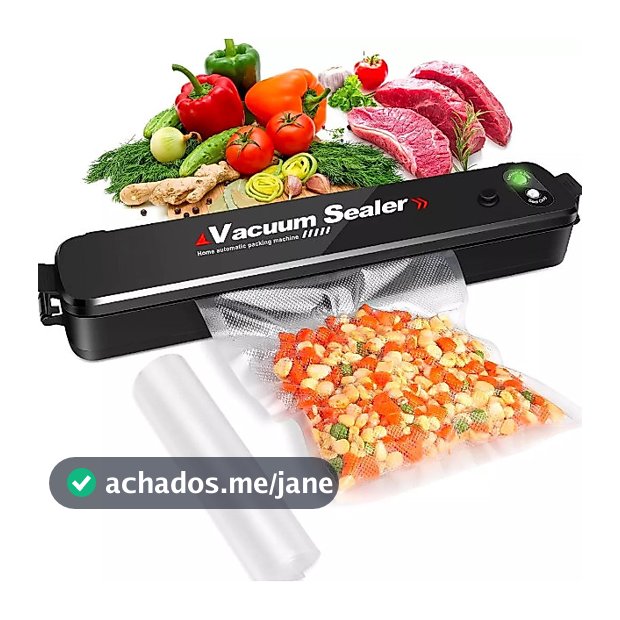 Máquina Seladora Embalagem A Vácuo Portátil Alimentos 110V Elétrica Embala Conservação + 10 Sacos