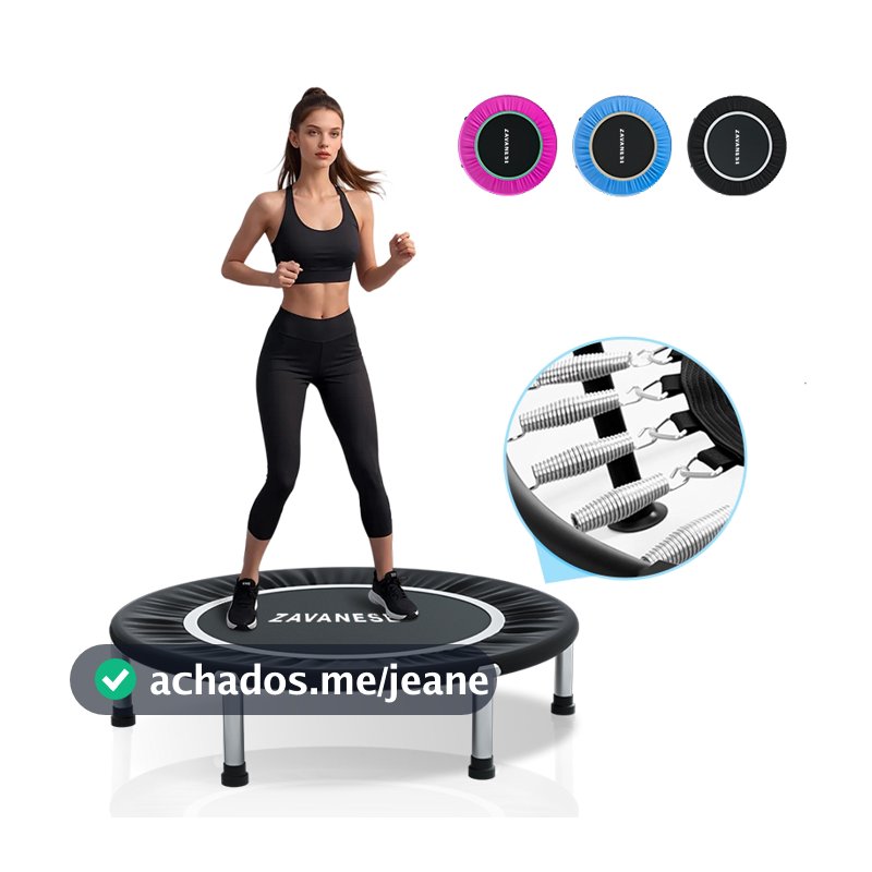 Professional Jump Trampoline With Cover Skirt Diameter 1 M 200kg Gym Elastic Fitness Residential Black with Reinforcemen