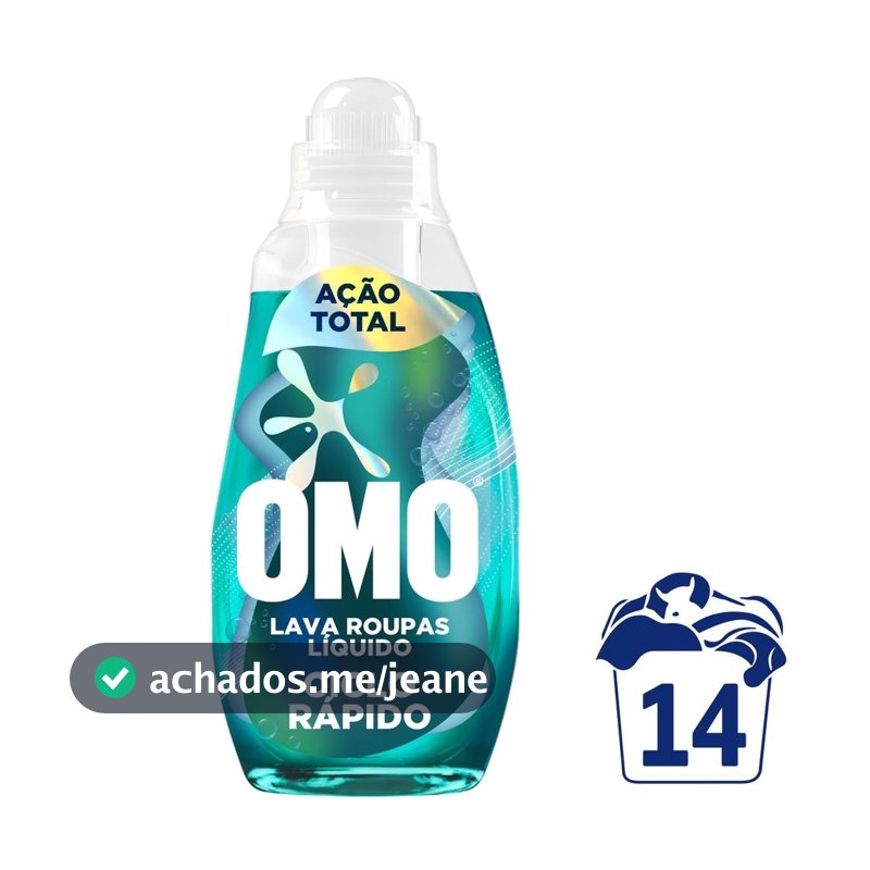 Lava-Roupas Líquido Omo Ciclo Rápido Ação Total Frasco 750ml