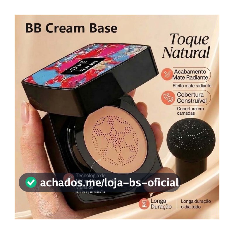 BB Cream Foundation/Concealer with Mushroom-Shaped Sponge Makeup Whitening Cream Martin Natural  HB2006