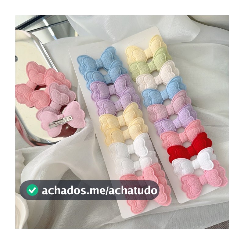4/10 Pçs/Set Doce Cor Grampos De Cabelo Conjunto Para Meninas Dupla Camada Arcos Bonito Franja Grampo Algodão Seguro Cri